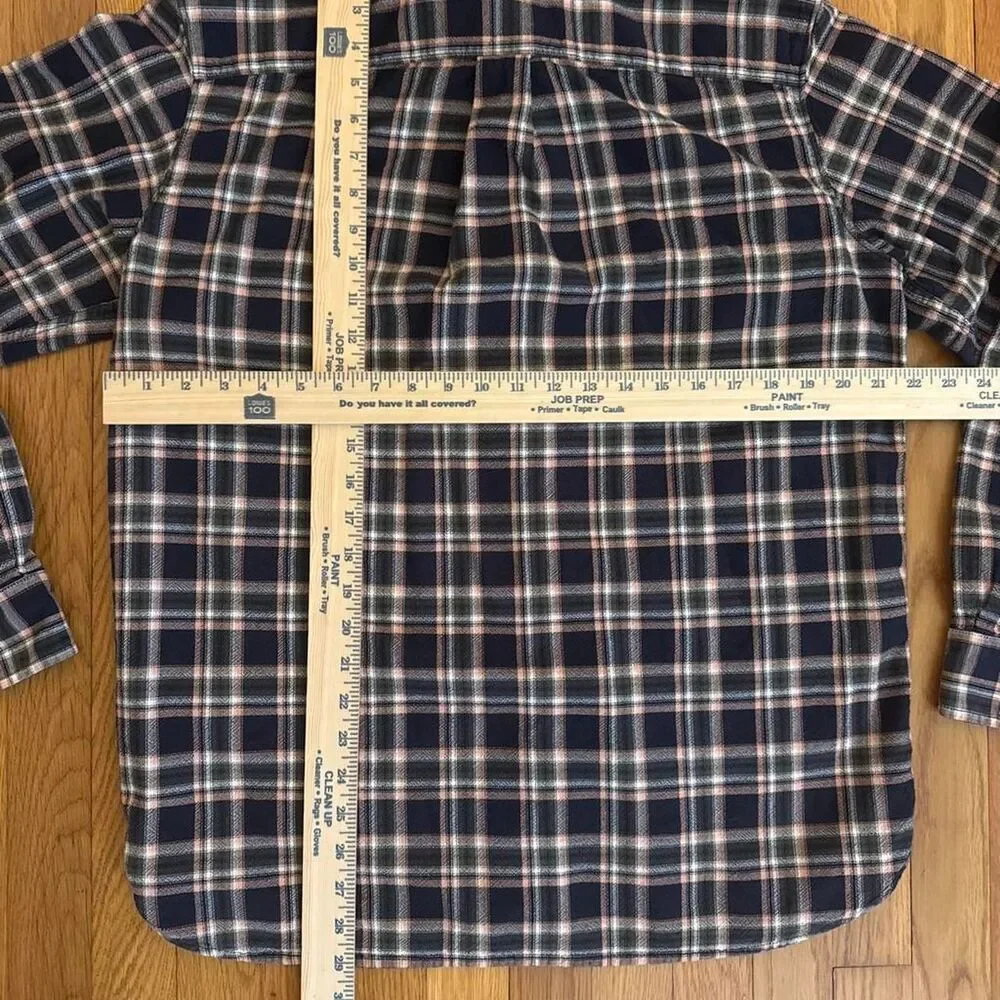 The North Face Arroyo Flannel L/S Shirt Men's size L Navy Green Peach Plaid